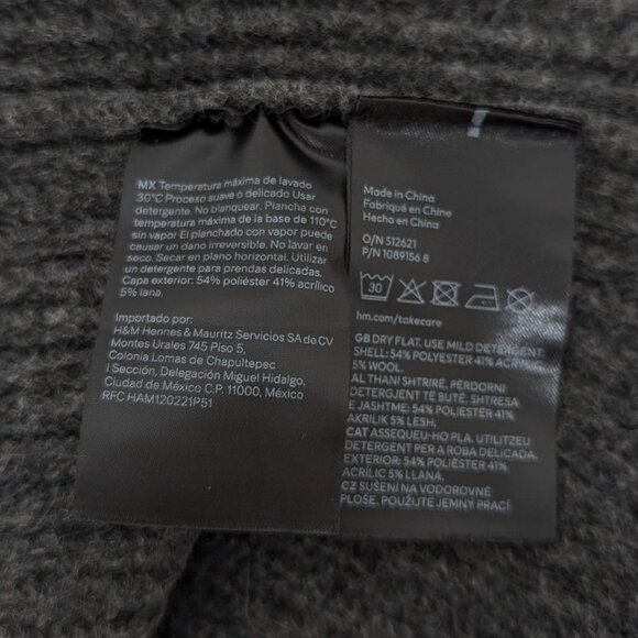 NWT Womens H & M Sweater Size XS Oversized 1/4 Zip Ribbed Shawl Collar - Picture 8 of 8